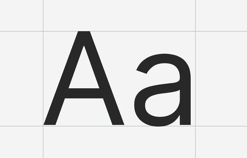 Large letters in brand typography