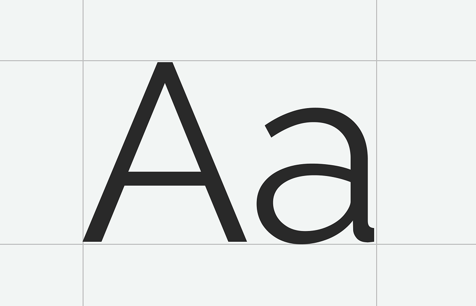 Large letters in brand typography